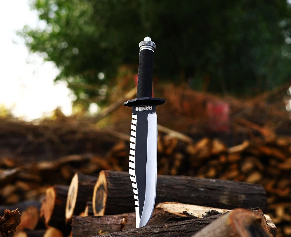 Rambo First Blood Part II Survival Knife Replica UK 15.5 Inch Tactical ...