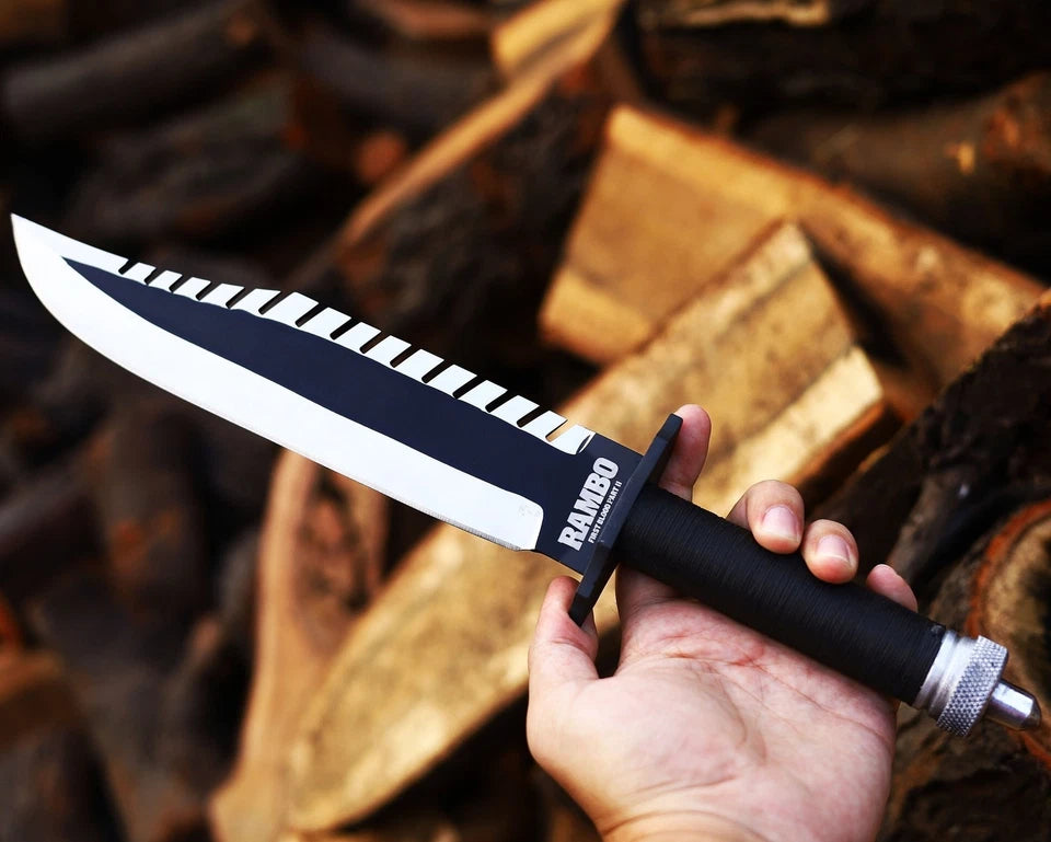Rambo First Blood Part II Survival Knife Replica UK 15.5 Inch Tactical ...